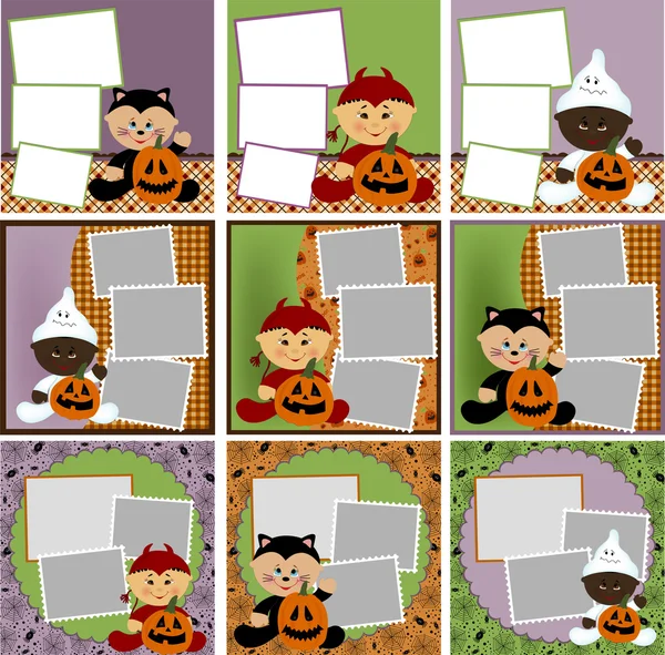 Collection of Halloween photo frames — Stock Vector