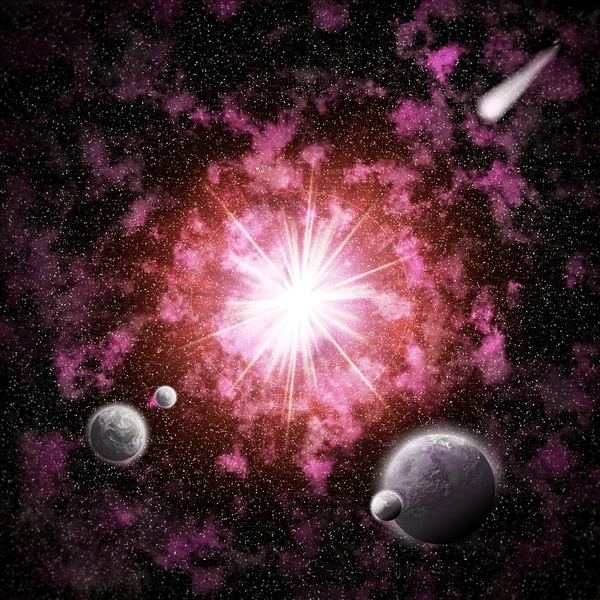 抽象的な宇宙背景放射彗星 — ストック写真
