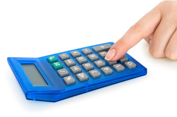 Hand counting on the calculator — Stock Photo, Image
