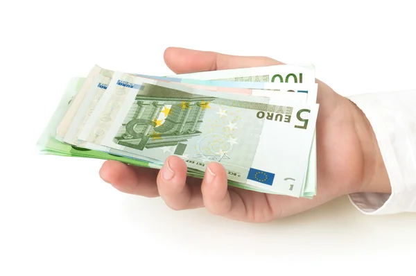 Euron i hand — Stockfoto