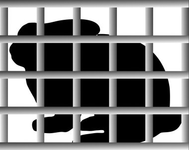 Bunny in cage clipart