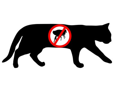 Cat flea prohibited clipart