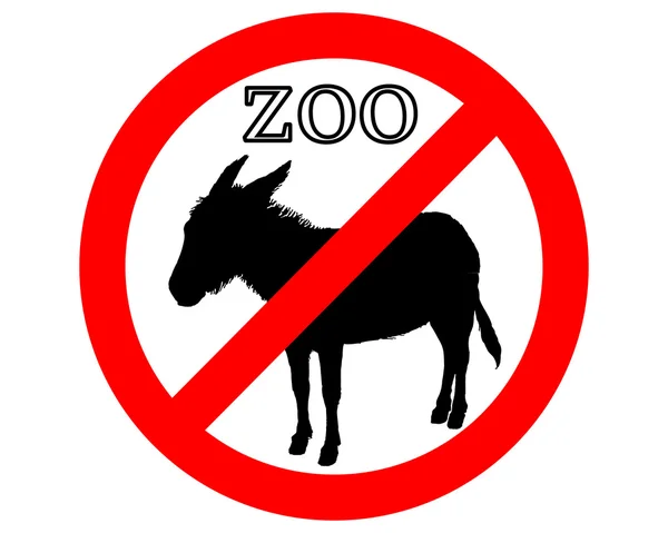 禁止されている動物園のロバ — ストック写真