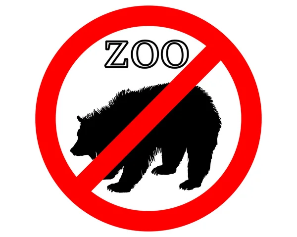 Grizzly in zoo prohibited — Stock Photo, Image
