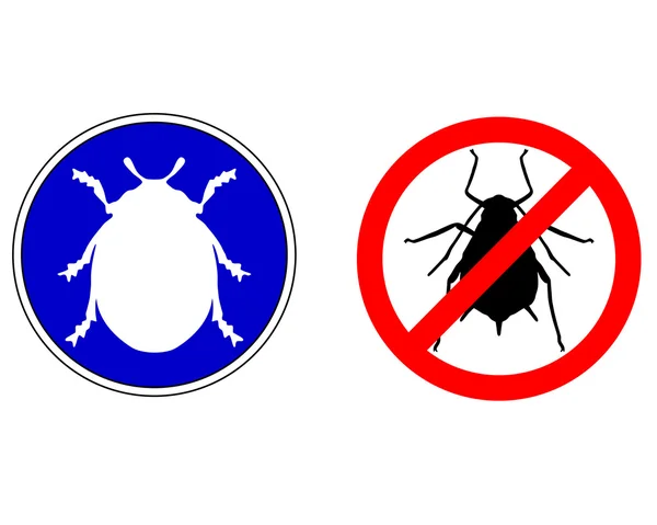 Aphid ladybird traffic signs — Stock Photo, Image