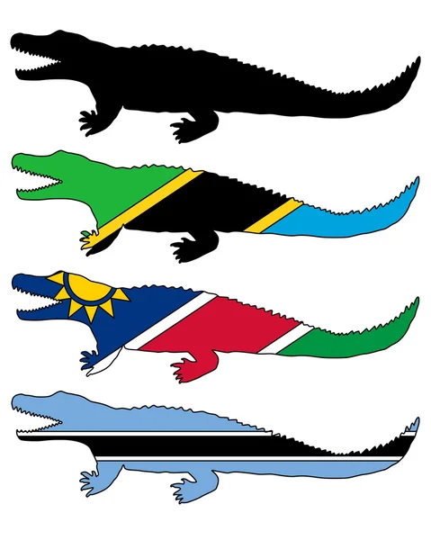 Bandeiras de crocodilo do Nilo — Fotografia de Stock