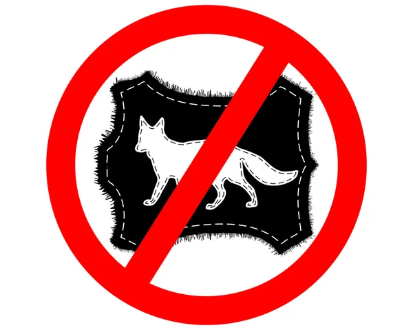 Signe d'interdiction fourrure de renard — Photo