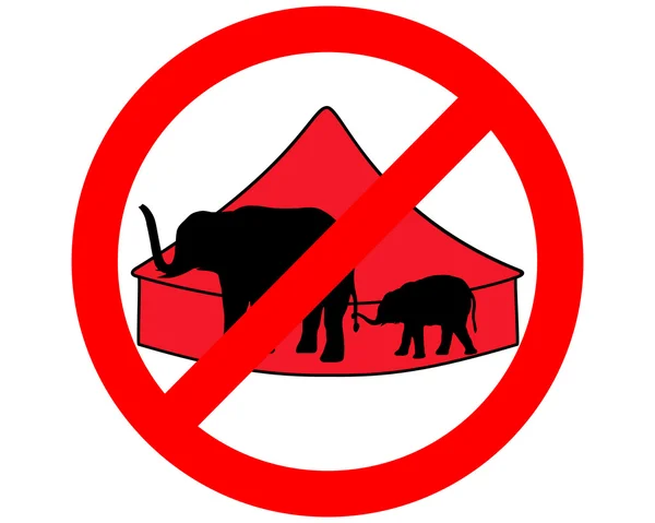 Elephants in circus prohibited — Stock Photo, Image