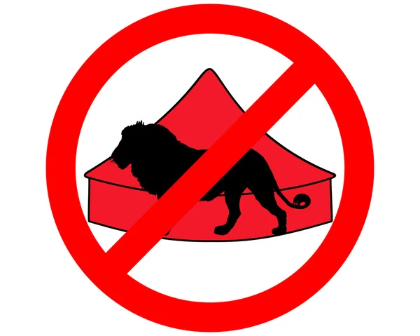Лев в цирке запрещен — стоковое фото