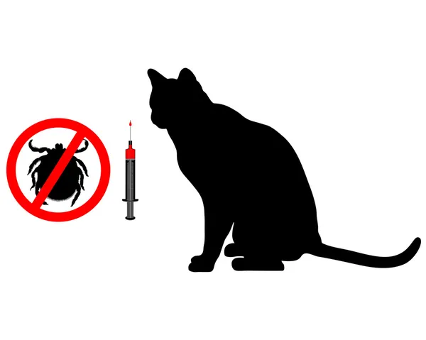 猫のダニ予防接種 — ストック写真