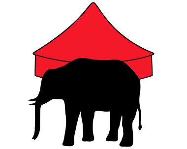Elephants in circus clipart
