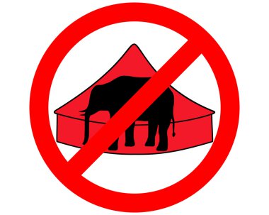 Elephants in circus prohibited clipart