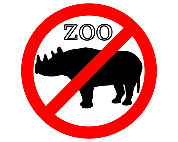 Nosorożec w zoo zabronione — Zdjęcie stockowe