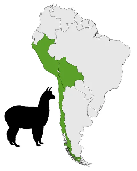 Alpaca range map — Stock Photo, Image