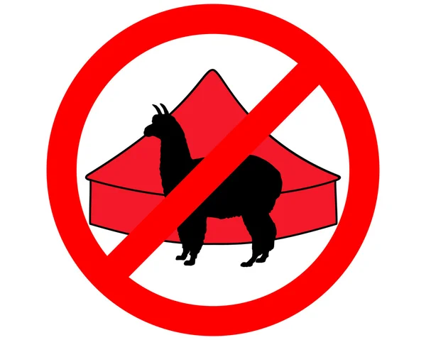 Alpaca in circus prohibited — Stock Photo, Image