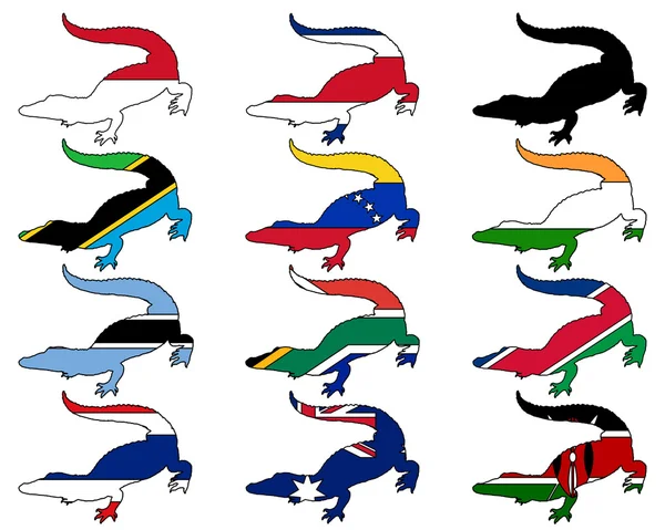 Crocodile flags — Stock Photo, Image