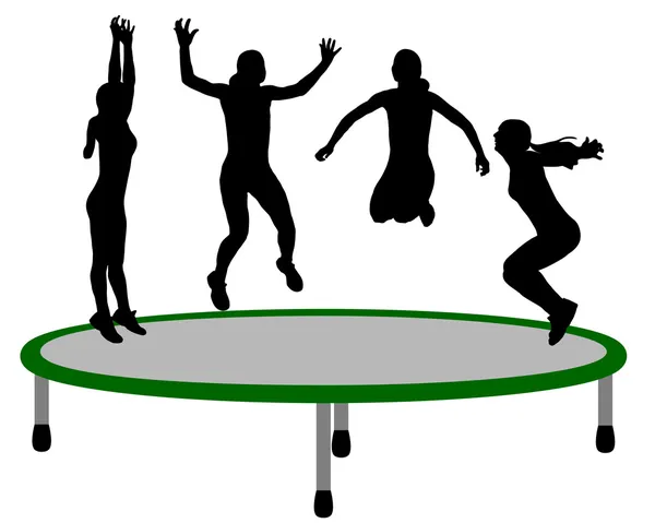 Woman trampoline — Stock Photo, Image