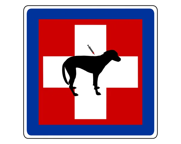 Traffic sign for sick dogs — Stock Photo, Image