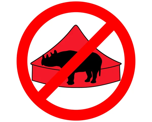Black rhino in circus prohibited — Stock Photo, Image