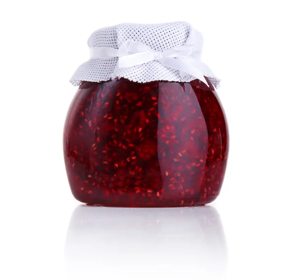 Raspberry jam isolated on white — Stock Photo, Image