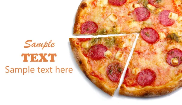 Combo pizza isolada no fundo branco — Fotografia de Stock