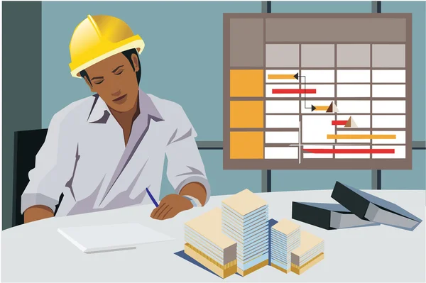 Front view of an architect working in office — Stock Photo, Image