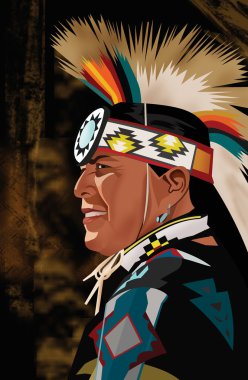 Side view of a red indian clipart