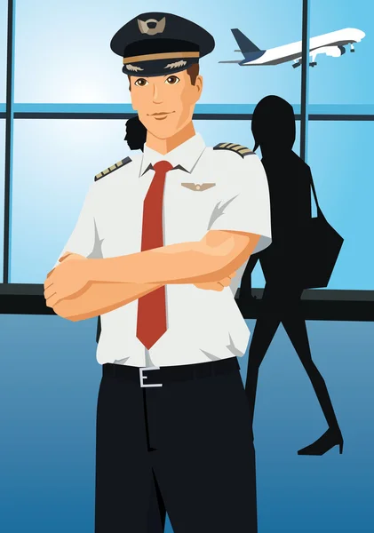 Front view of a pilot looking at camera — Stock Photo, Image