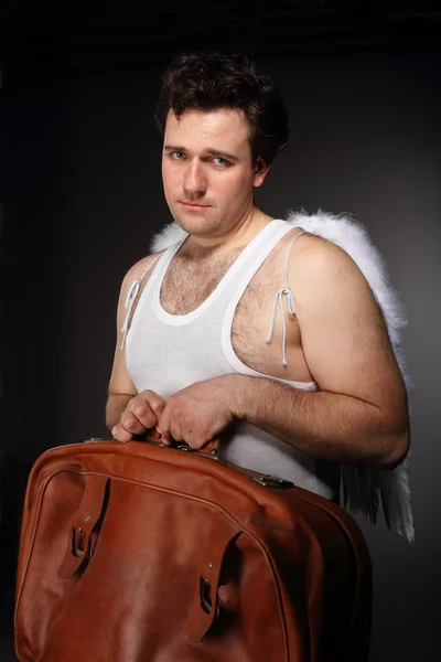 Mr. Angel with bag — Stock Photo, Image