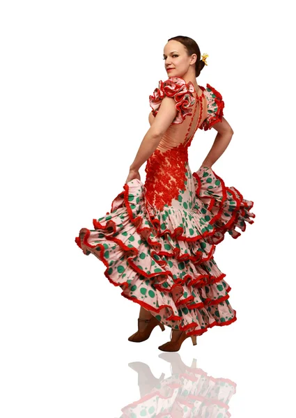 Młoda kobieta taniec flamenco — Zdjęcie stockowe