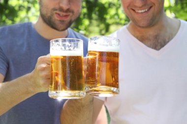 Two men with light beer clipart