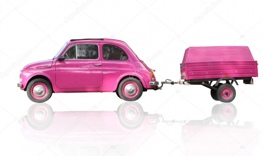 Retro pink car