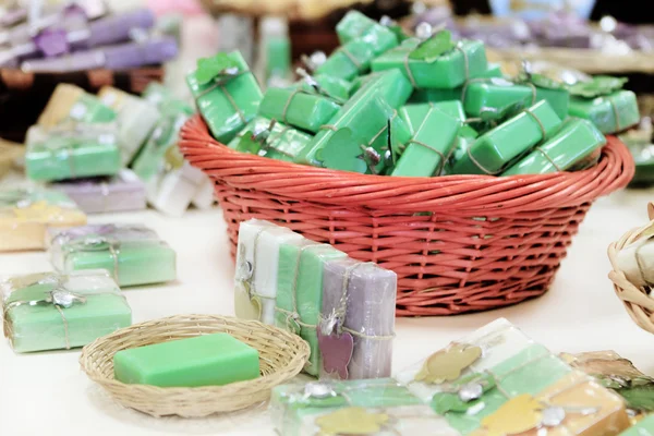 Herbal soaps in the shop — Stock Photo, Image