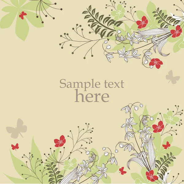 Floral frame met Lentebloemen — Stockvector