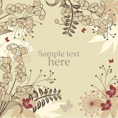 Floral frame with spring flowers clipart