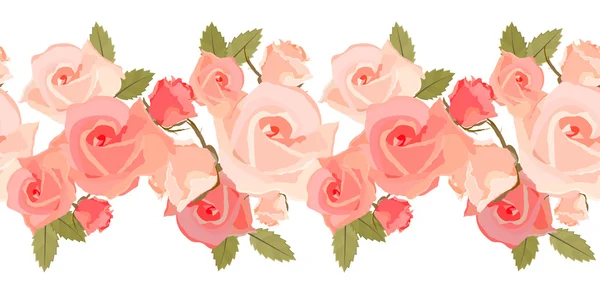 Zökkenőmentes minta rózsaszín rózsákkal — Stock Vector