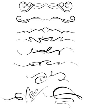 Floral swirl design elements clipart