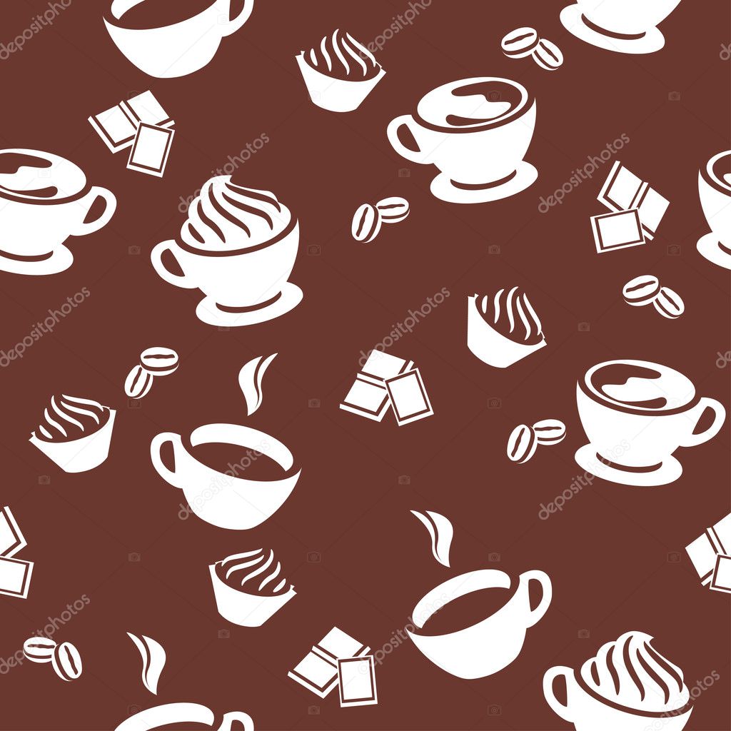 Seamless pattern with cups of coffee
