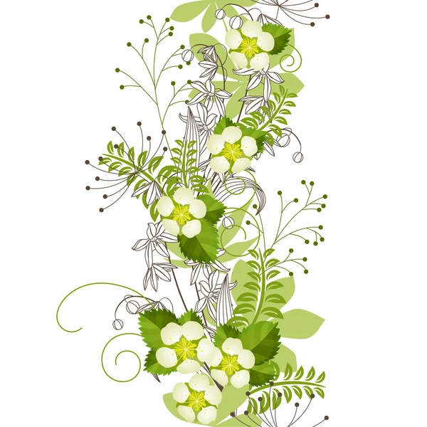 Varrat nélküli függőleges pasztell virágmintás — Stock Vector