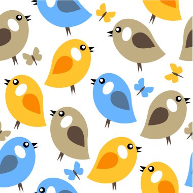 Seamless pattern with birds clipart