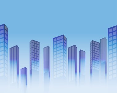 Seamless background with stylized skyscrapers clipart