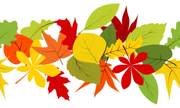 无缝边框与秋天的树叶 — 图库矢量图片