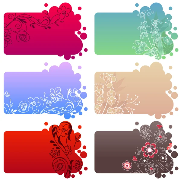 组不同花卉框架 — 图库矢量图片