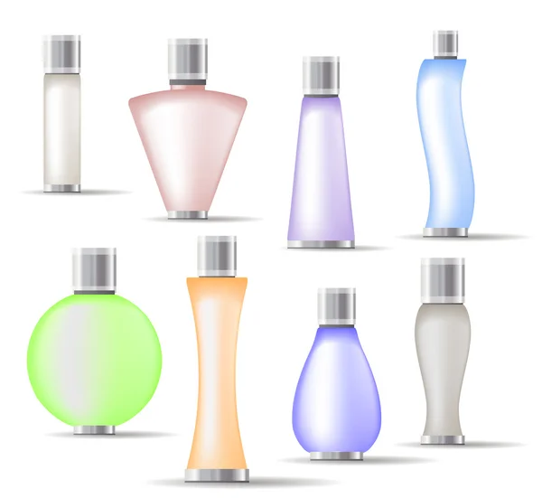 Set of fragrance bottles isolated — Stock Vector