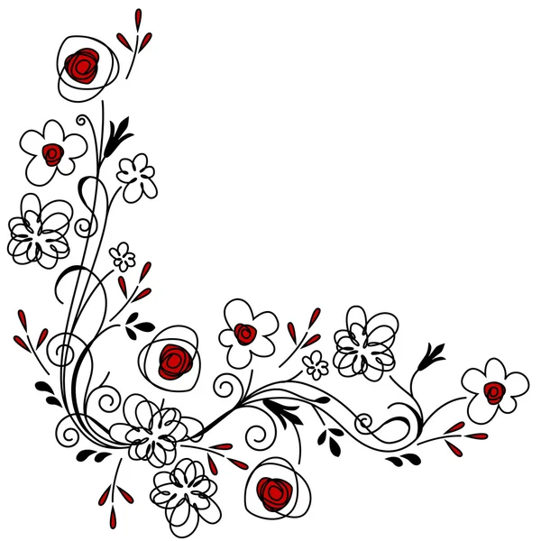 Stilize oldukça çiçek desenli — Stok Vektör