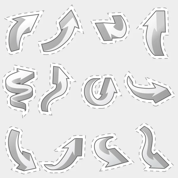 Ensemble de flèches de contour différentes — Image vectorielle
