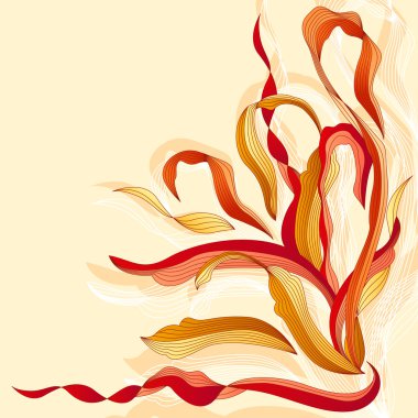 Stylized contour leaves clipart