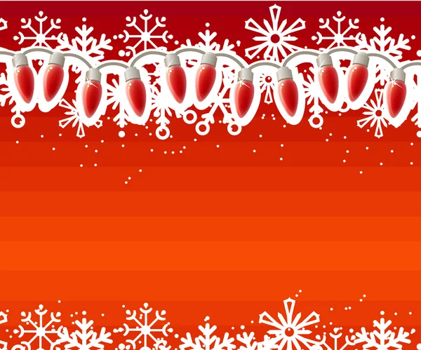 Red Christmas background with festive garland — Stock Vector