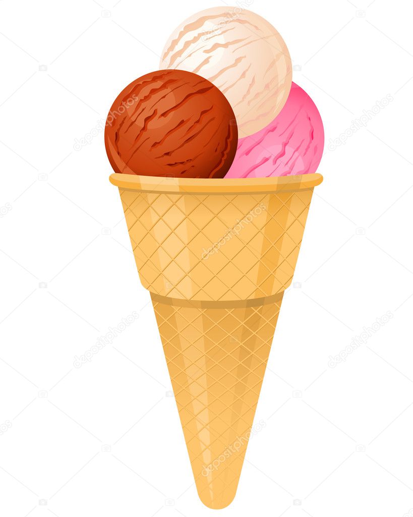 Icecream cone isolated on white