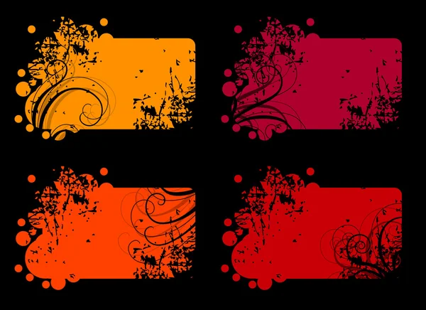 Quatre bannières abstraites — Image vectorielle